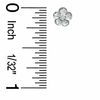 Child's 14K White Gold Flower Stud Earrings with CZ
