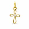 Thumbnail Image 1 of Cubic Zirconia Tiny Loop Cross Charm in 10K Gold