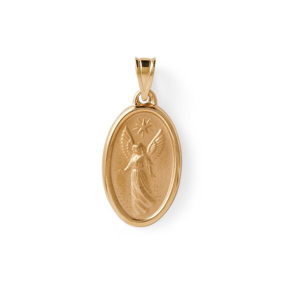 Reversible Angel Medallion Charm in 10K Gold