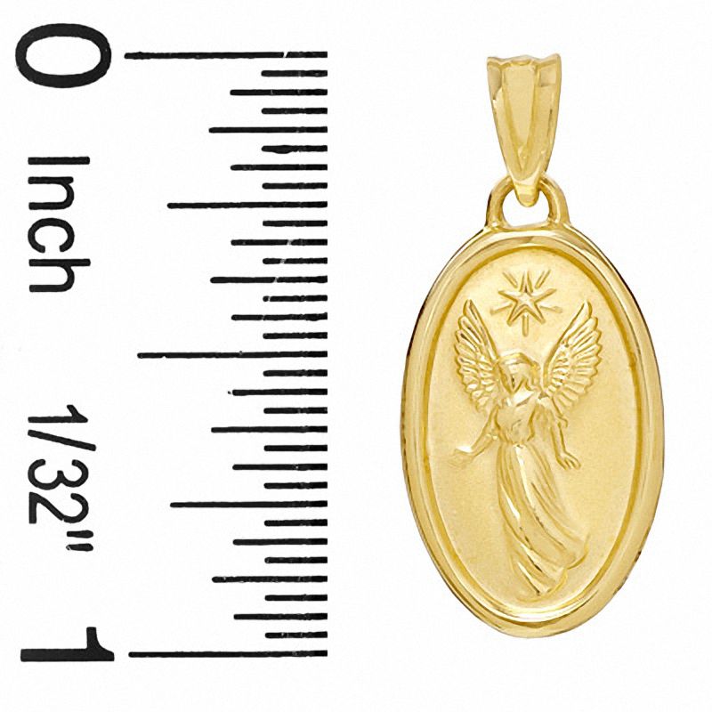 Reversible Angel Medallion Charm in 10K 