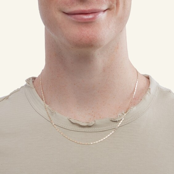 Made in Italy 040 Gauge Valentino Chain Necklace in 10K Tri-Tone Gold - 20"