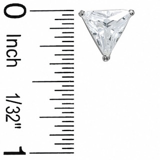 8mm Trillion-Cut Cubic Zirconia Stud Earrings in Sterling Silver