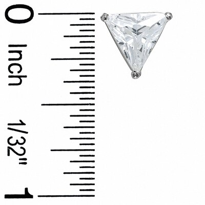 8mm Trillion-Cut Cubic Zirconia Stud Earrings in Sterling Silver