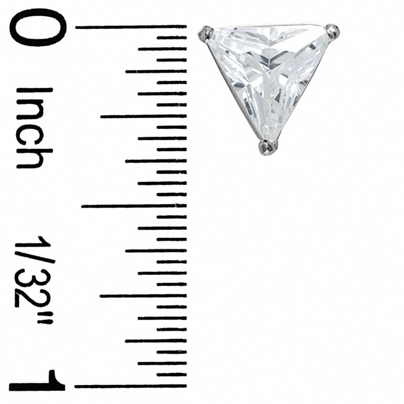 8mm Trillion-Cut Cubic Zirconia Stud Earrings in Sterling Silver