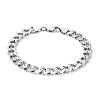 Made in Italy 220 Gauge Curb Bracelet in Sterling Silver - 8.5"