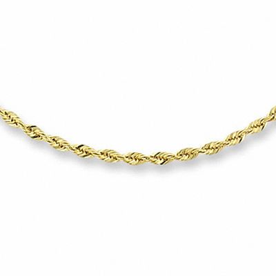 14K Gold 2mm Diamond-Cut Rope Chain Necklace - 22"
