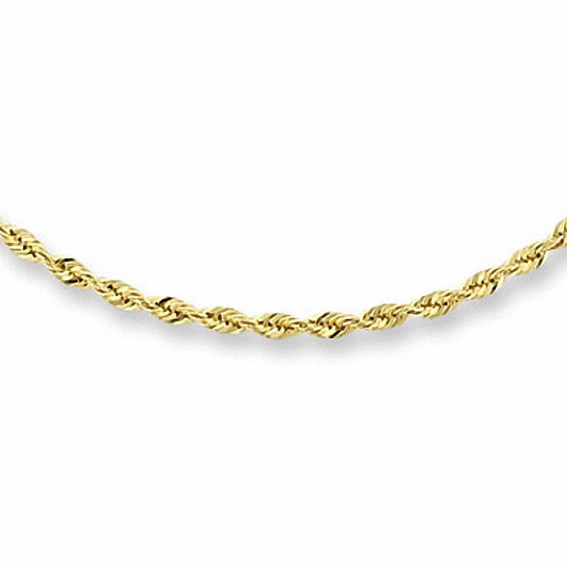 Main Image 1 of 14K Gold 2mm Diamond-Cut Rope Chain Necklace - 22"