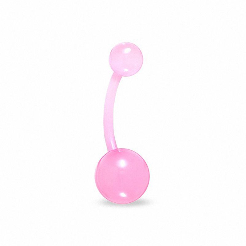 Main Image 1 of 014 Gauge Belly Button Ring in Pink Biopierce
