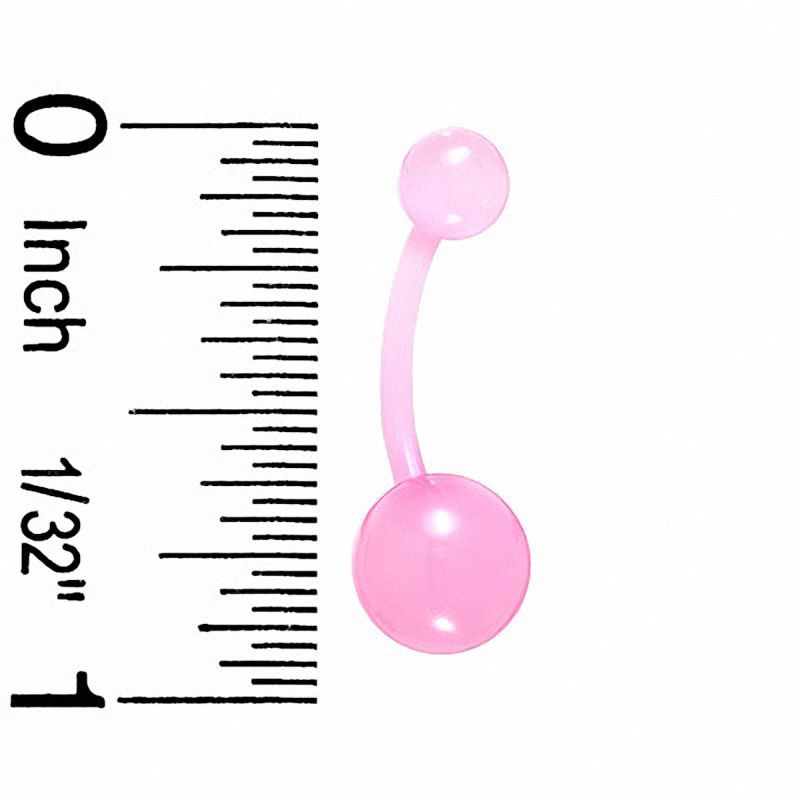 Main Image 2 of 014 Gauge Belly Button Ring in Pink Biopierce