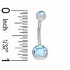 Thumbnail Image 1 of Solid Stainless Steel CZ Blue Belly Button Ring - 14G