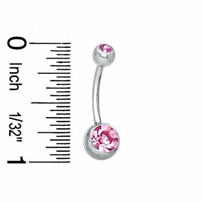 Stainless Steel CZ Belly Button Ring
