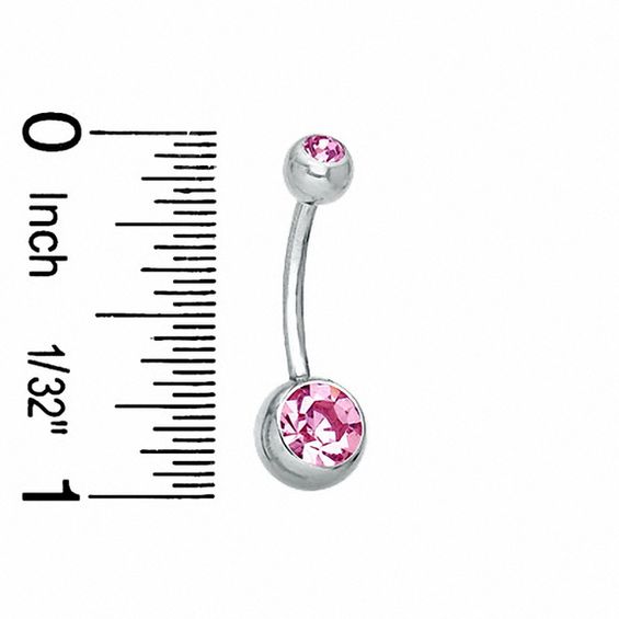 Stainless Steel CZ Belly Button Ring
