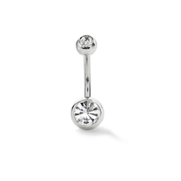 Stainless Steel CZ Belly Button Ring - 14G 7/16&quot;