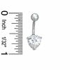 Thumbnail Image 1 of Stainless Steel CZ Heart Belly Button Ring - 14G 3/8"