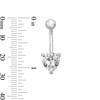 Thumbnail Image 3 of Stainless Steel CZ Heart Belly Button Ring - 14G 3/8"