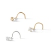 Thumbnail Image 1 of 10K Hollow and Solid Yellow and Whte Gold CZ Screw Nose Stud Set - 22G