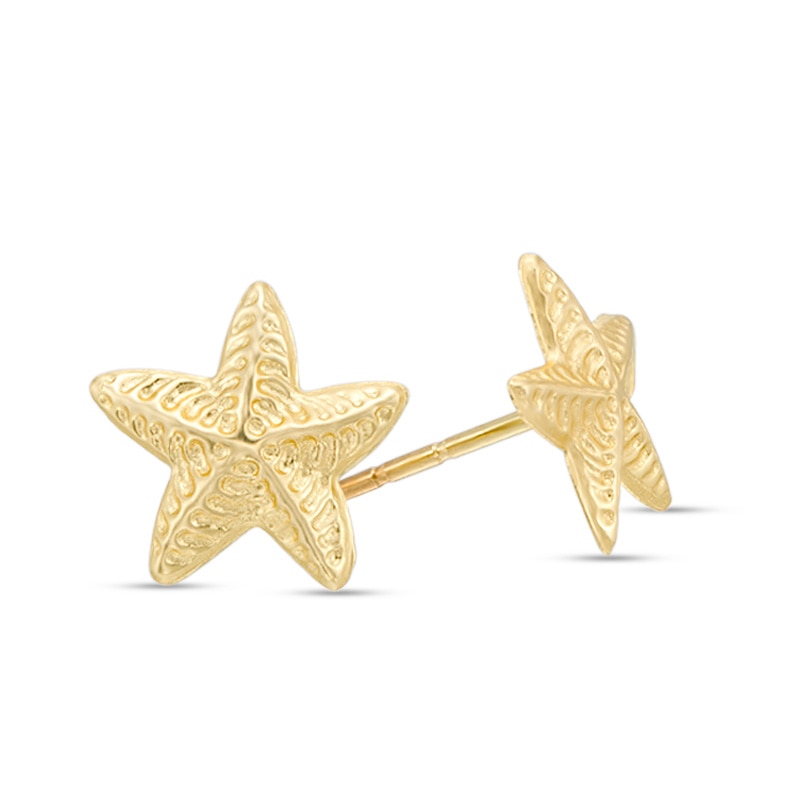 Starfish Stud Earrings in 10K Gold