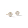 Thumbnail Image 1 of Cubic Zirconia Flower Stud Earrings in 10K Gold