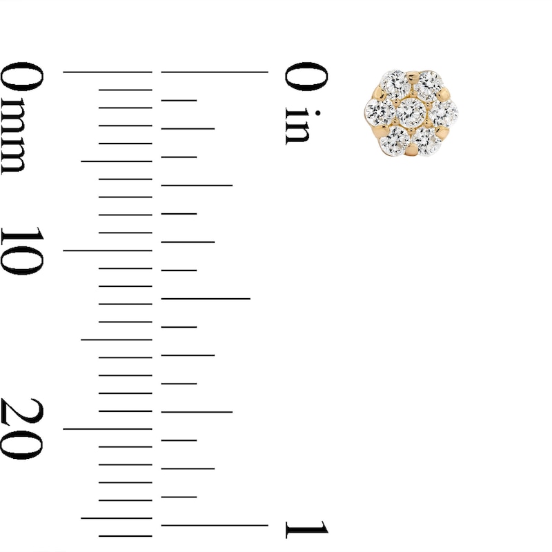 Main Image 3 of Cubic Zirconia Flower Stud Earrings in 10K Gold