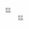 2mm Cubic Zirconia Solitaire Stud Piercing Earrings in Solid Stainless Steel