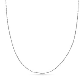 10K White Gold 020G Sparkling Singapore Chain Necklace - 16"