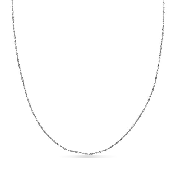 10K White Gold 020G Sparkling Singapore Chain Necklace