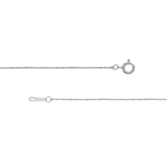 10K White Gold 020G Sparkling Singapore Chain Necklace - 16"