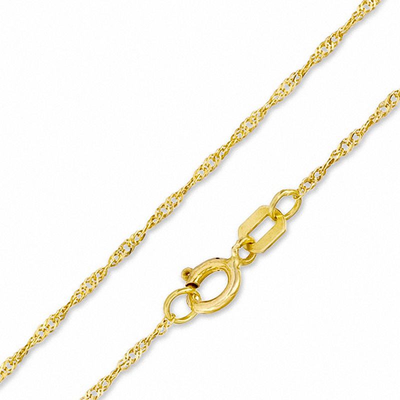 14K Gold 1.7mm Solid Singapore Chain Necklace - 20"