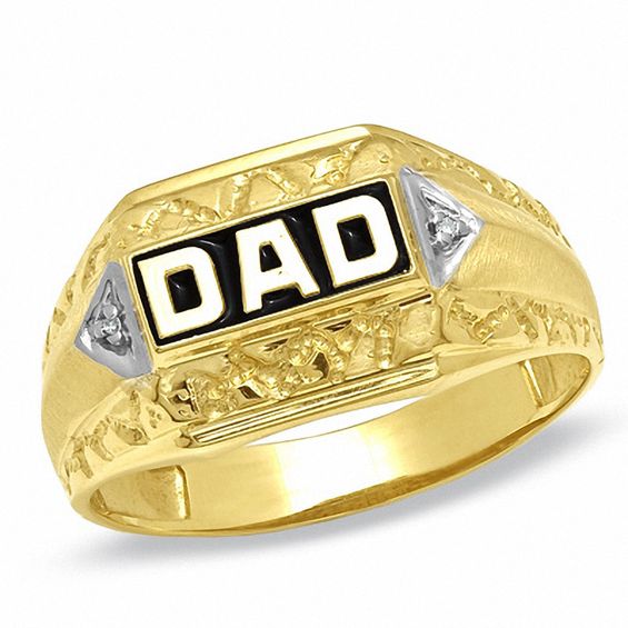 Diamond Accent DAD Ring in 10K Gold - Size 10.5