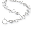 Made in Italy Heart Link Bracelet with Small Heart Lock in Sterling Silver - 7.5"