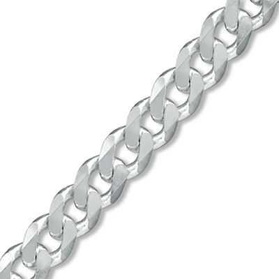 Sterling Silver Curb Chain Bracelet Made in Italy - 9"