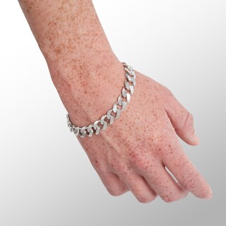 Sterling Silver Curb Chain Bracelet Made in Italy - 9"