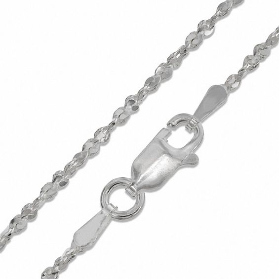 Sterling Silver 050 Gauge Serpentine Twisted Chain Necklace