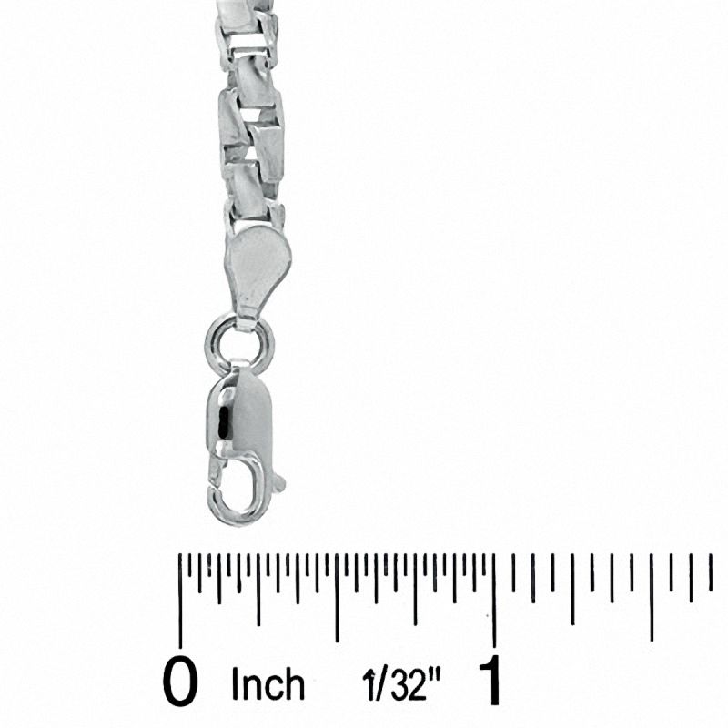 Main Image 2 of Sterling Silver 300 Gauge Concave Twisted Box Chain Necklace - 26"