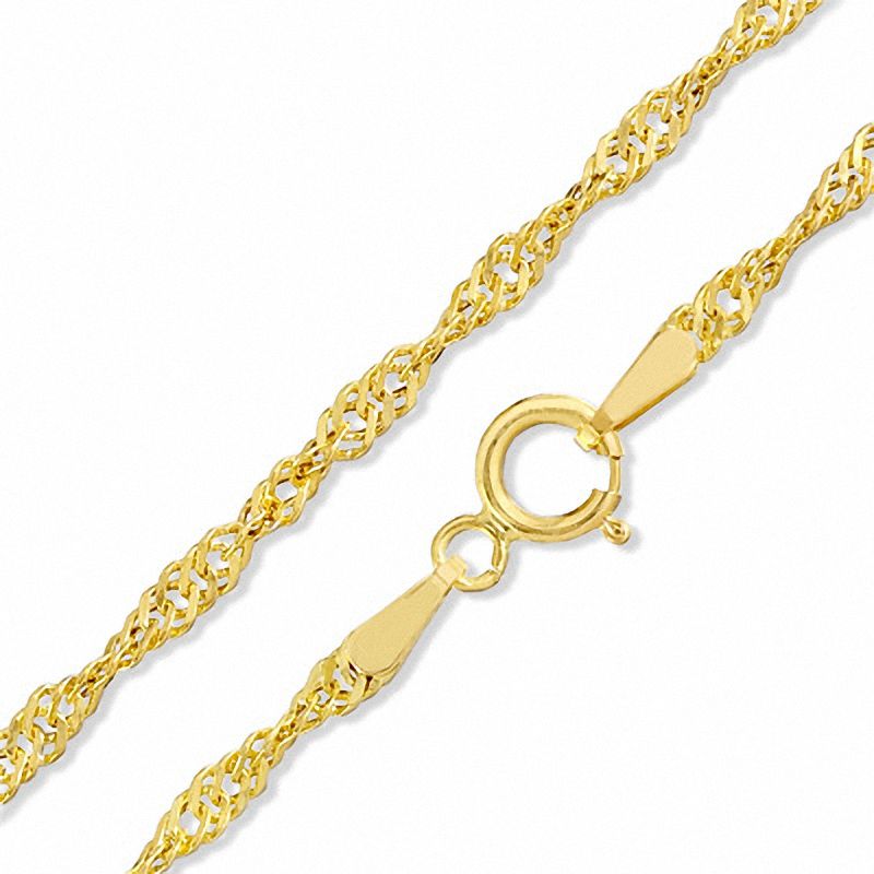 Main Image 1 of 035 Gauge Hollow Singapore Chain Bracelet in 14K Gold - 10&quot;