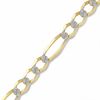 Thumbnail Image 1 of 10K Two-Tone Gold Pavé Figaro Chain Anklet