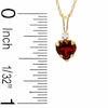 Thumbnail Image 2 of 6mm Heart-Shaped Garnet Pendant in 10K Gold with CZ