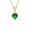 Thumbnail Image 1 of 6mm Heart-Shaped Simulated Emerald Pendant in 10K Gold with Cubic Zirconia
