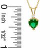 Thumbnail Image 2 of 6mm Heart-Shaped Simulated Emerald Pendant in 10K Gold with Cubic Zirconia