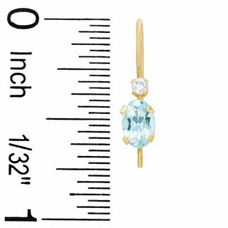 5mm Heart-Shaped Aquamarine Drop Earrings in 10K Gold with CZ