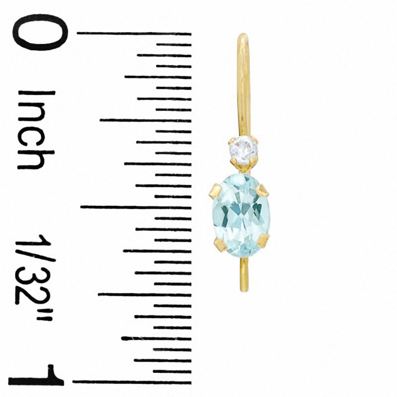 5mm Heart-Shaped Aquamarine Drop Earrings in 10K White Gold with CZ