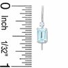 Emerald-Cut Aquamarine Drop Earrings in 10K White Gold with CZ's