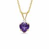 Thumbnail Image 1 of 6mm Heart Amethyst Pendant in 10K Gold with CZ