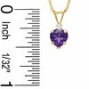 Thumbnail Image 2 of 6mm Heart Amethyst Pendant in 10K Gold with CZ