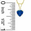Thumbnail Image 2 of 6mm Heart-Shaped Lab-Created Sapphire Pendant in 10K Gold with CZ