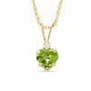 Thumbnail Image 1 of 6mm Heart-Shaped Peridot Pendant in 10K Gold with CZ