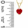 Thumbnail Image 2 of 6mm Heart-Shaped Lab-Created Ruby Pendant in 10K Gold with CZ