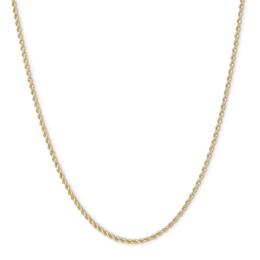 012 Gauge Rope Chain Necklace in 14K Hollow Gold - 18&quot;