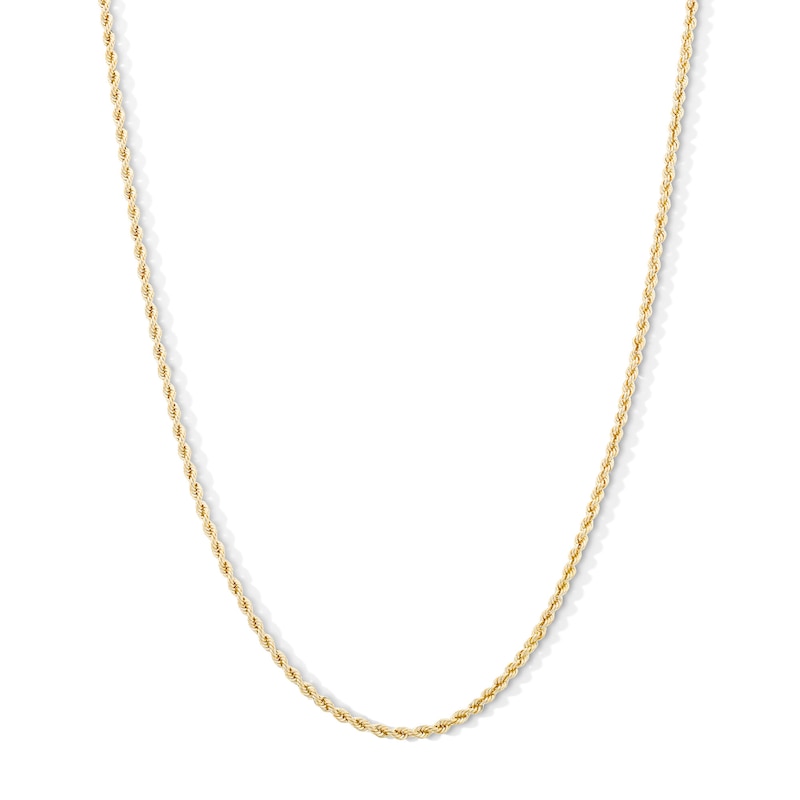 012 Gauge Rope Chain Necklace in 14K Hollow Gold - 18"