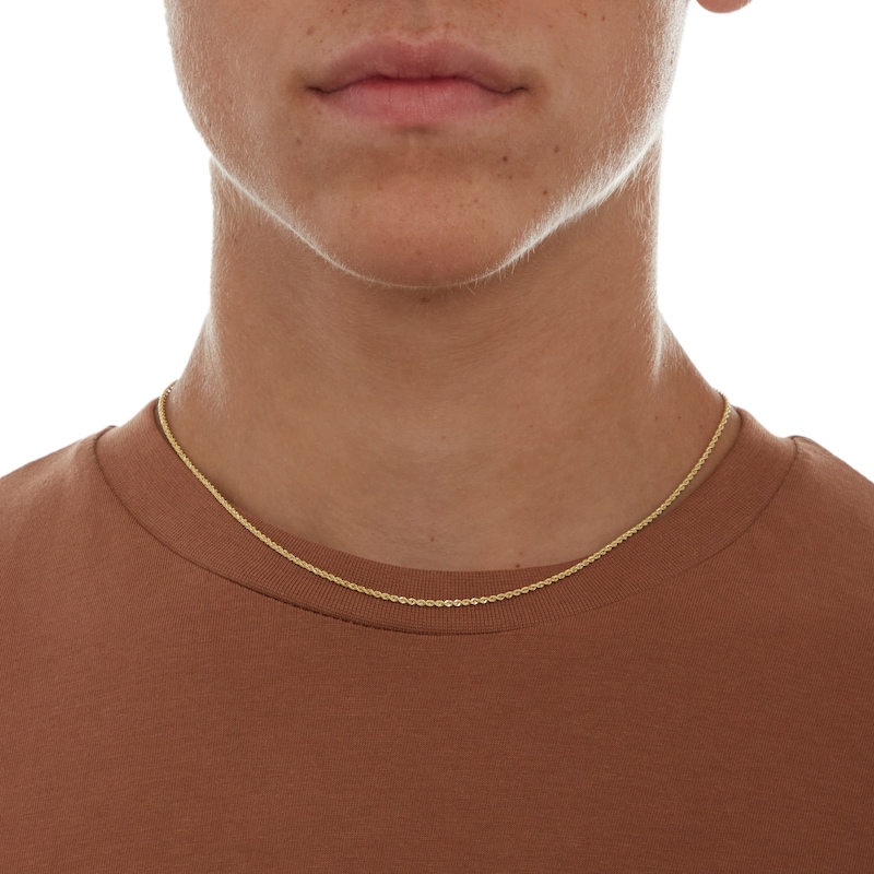 012 Gauge Rope Chain Necklace in 14K Hollow Gold - 18"